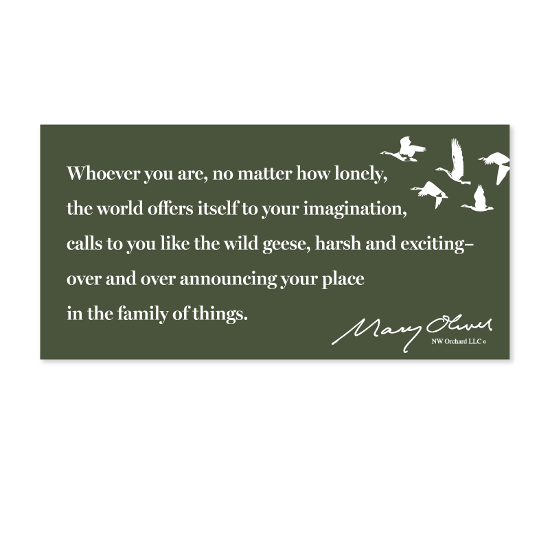 Mary Oliver Family Of Things Decal