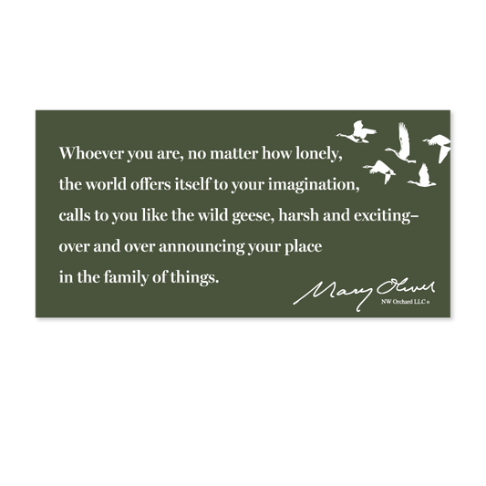 Mary Oliver Family Of Things Decal