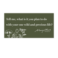 Mary Oliver One Wild and Precious Life Decal