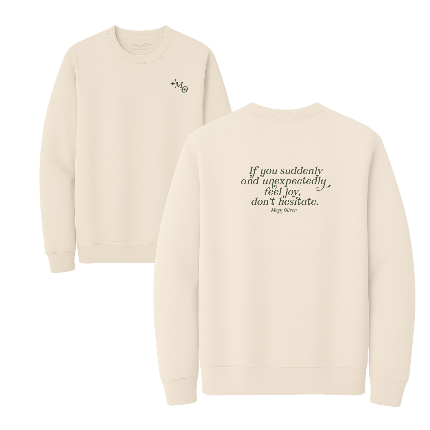 Mary Oliver Suddenly and Unexpectedly Crewneck