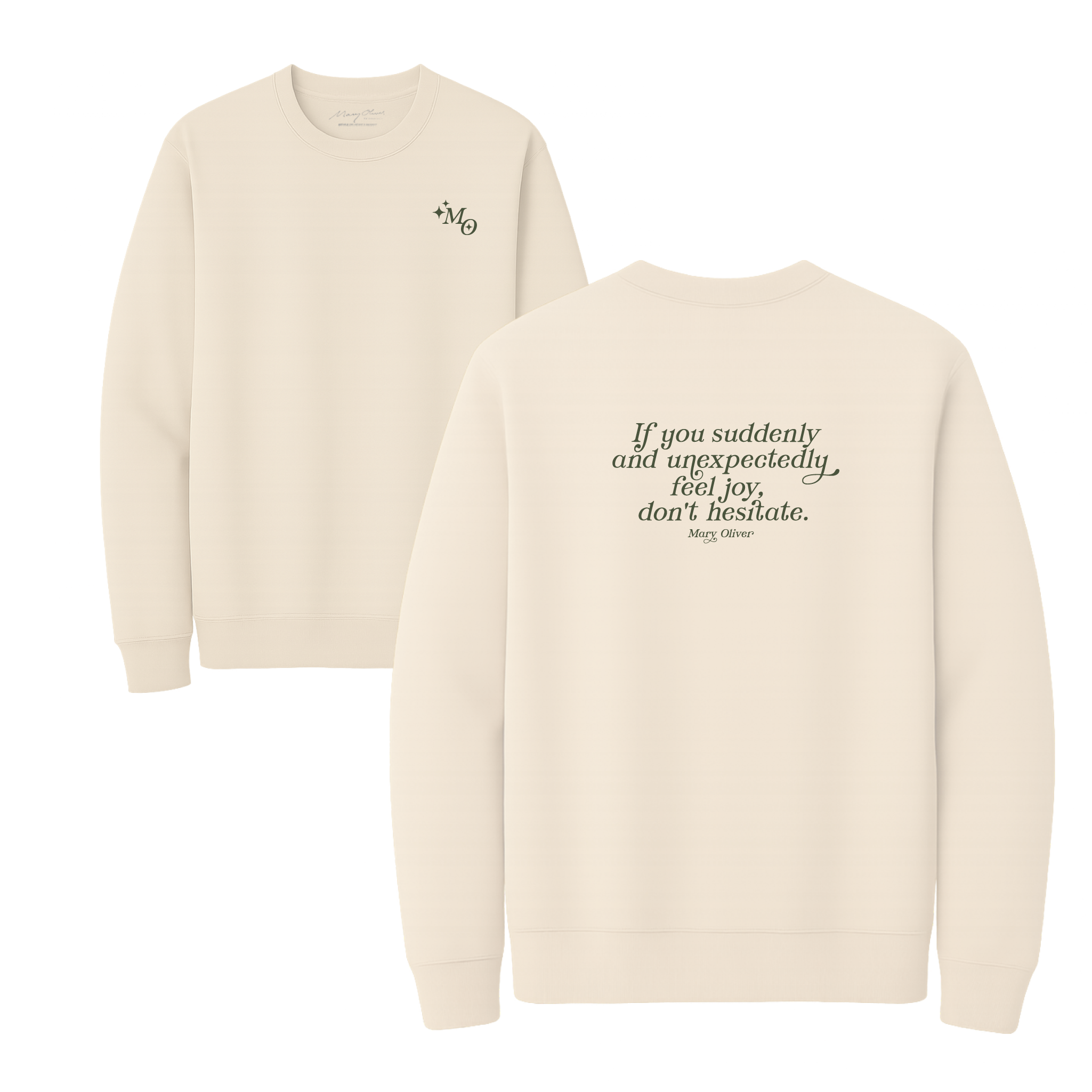 Mary Oliver Suddenly and Unexpectedly Crewneck