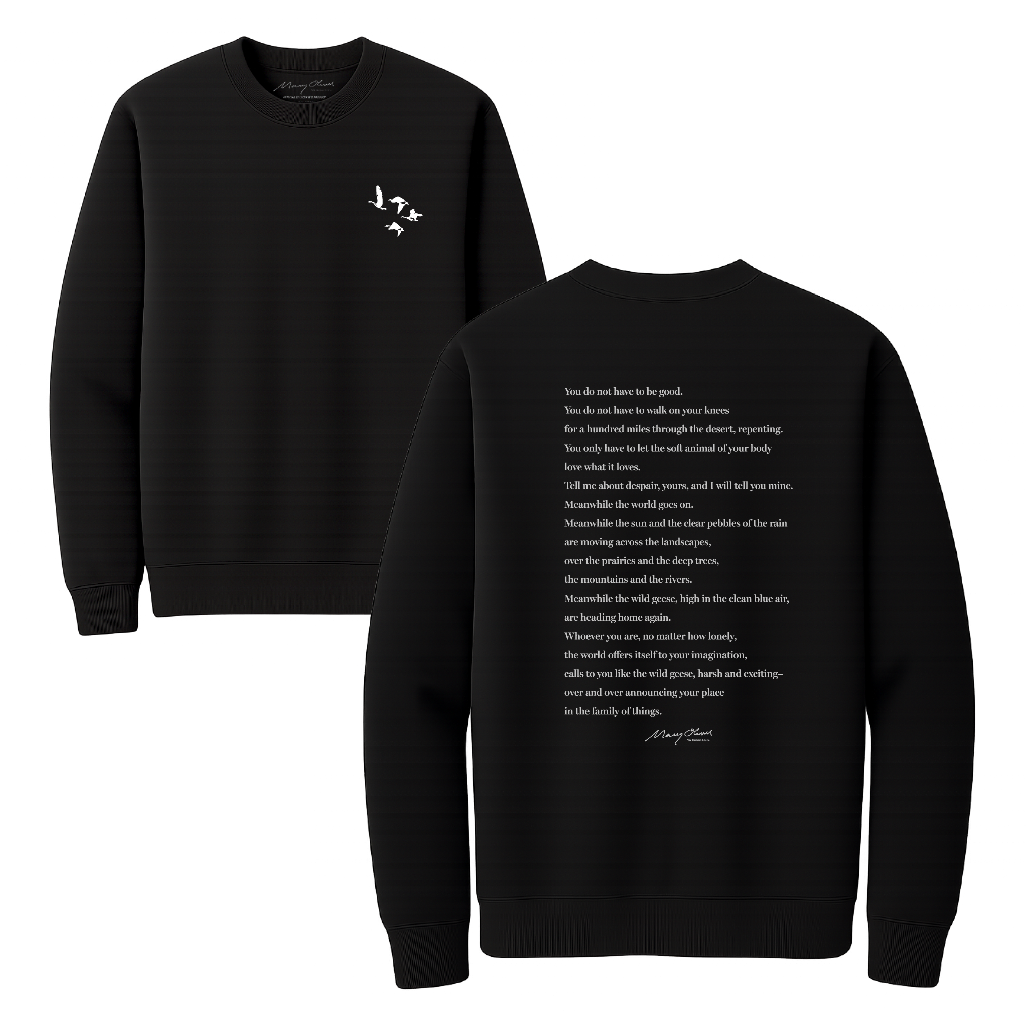 Mary Oliver Wild Geese Crewneck