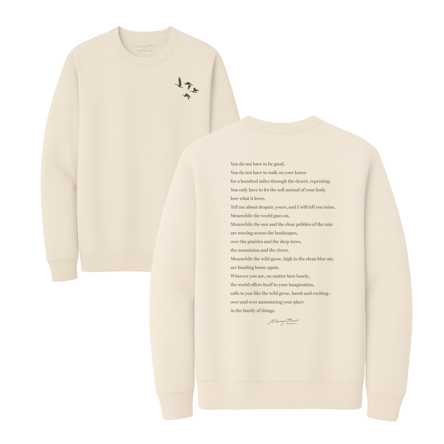 Mary Oliver Wild Geese Crewneck