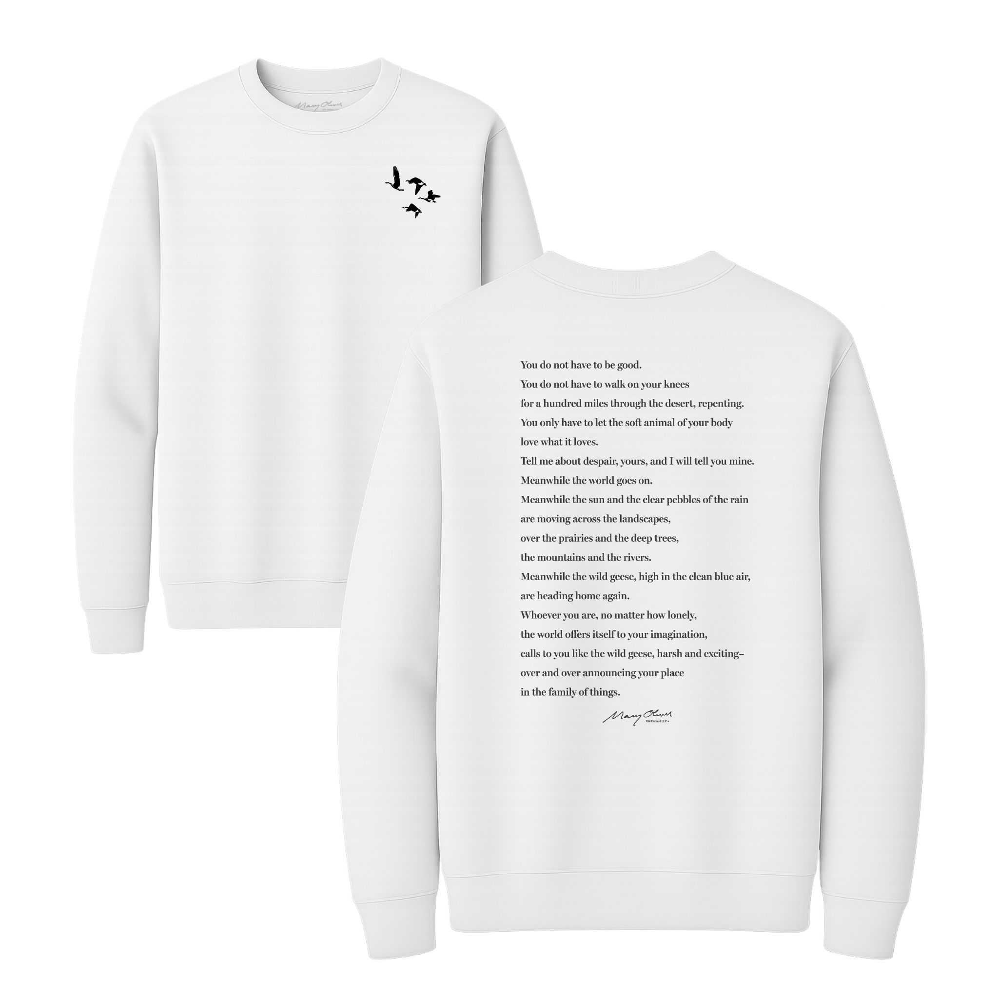 Mary Oliver Wild Geese Crewneck