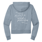 Mary Oliver Womens One Wild and Precious Life Cropped Hoodie