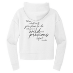 Mary Oliver Womens One Wild and Precious Life Cropped Hoodie