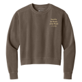 Mary Oliver Womens Saved by the Beauty of the World Cropped Crewneck