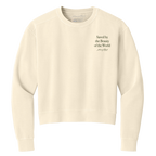 Mary Oliver Womens Saved by the Beauty of the World Cropped Crewneck