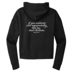 Mary Oliver Womens Suddenly and Unexpectedly Cropped Hoodie