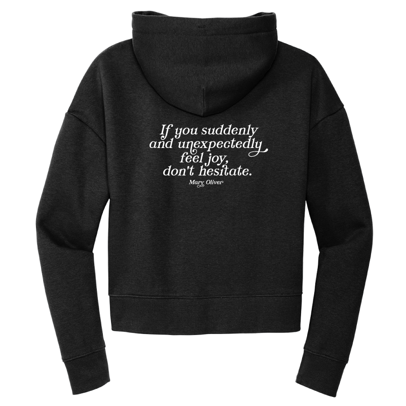 Mary Oliver Womens Suddenly and Unexpectedly Cropped Hoodie