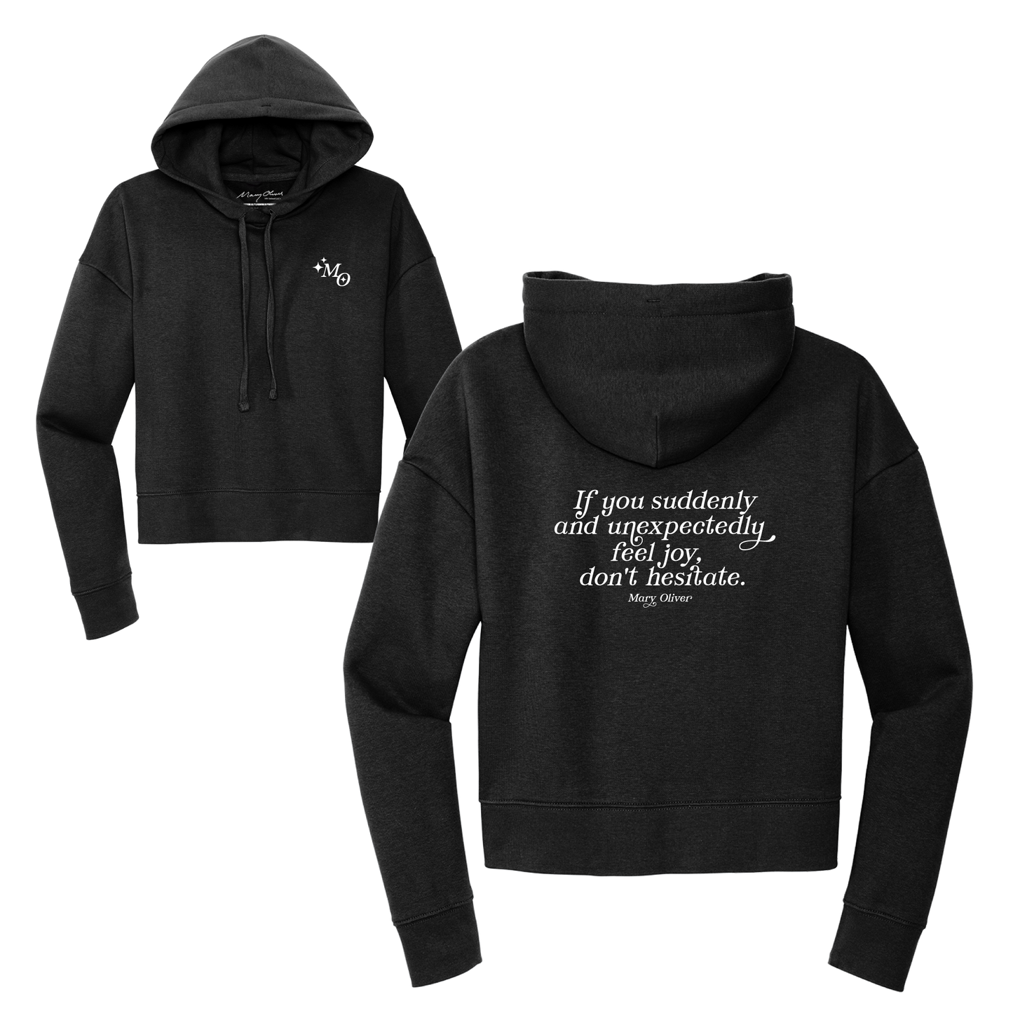 Mary Oliver Womens Suddenly and Unexpectedly Cropped Hoodie