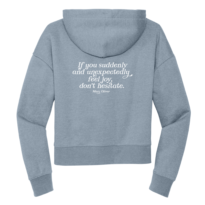 Mary Oliver Womens Suddenly and Unexpectedly Cropped Hoodie