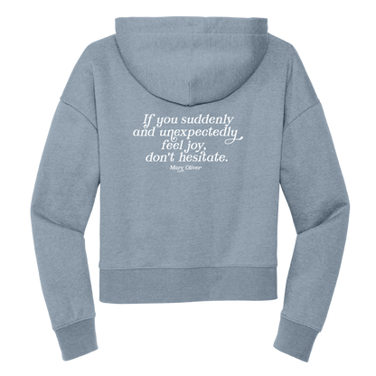 Mary Oliver Womens Suddenly and Unexpectedly Cropped Hoodie