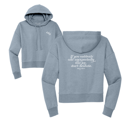 Mary Oliver Womens Suddenly and Unexpectedly Cropped Hoodie