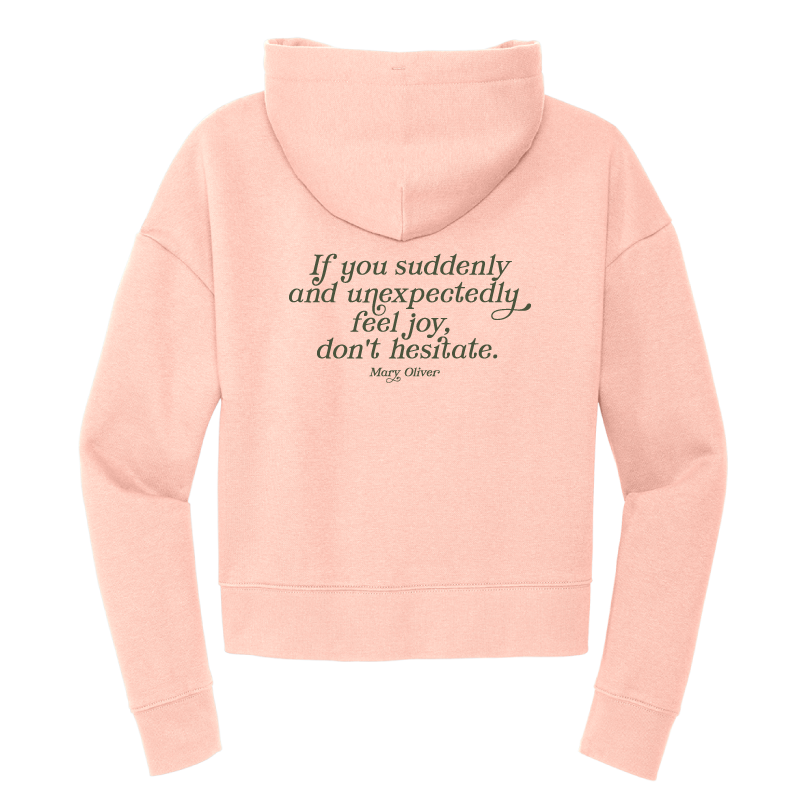 Mary Oliver Womens Suddenly and Unexpectedly Cropped Hoodie