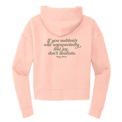 Mary Oliver Womens Suddenly and Unexpectedly Cropped Hoodie