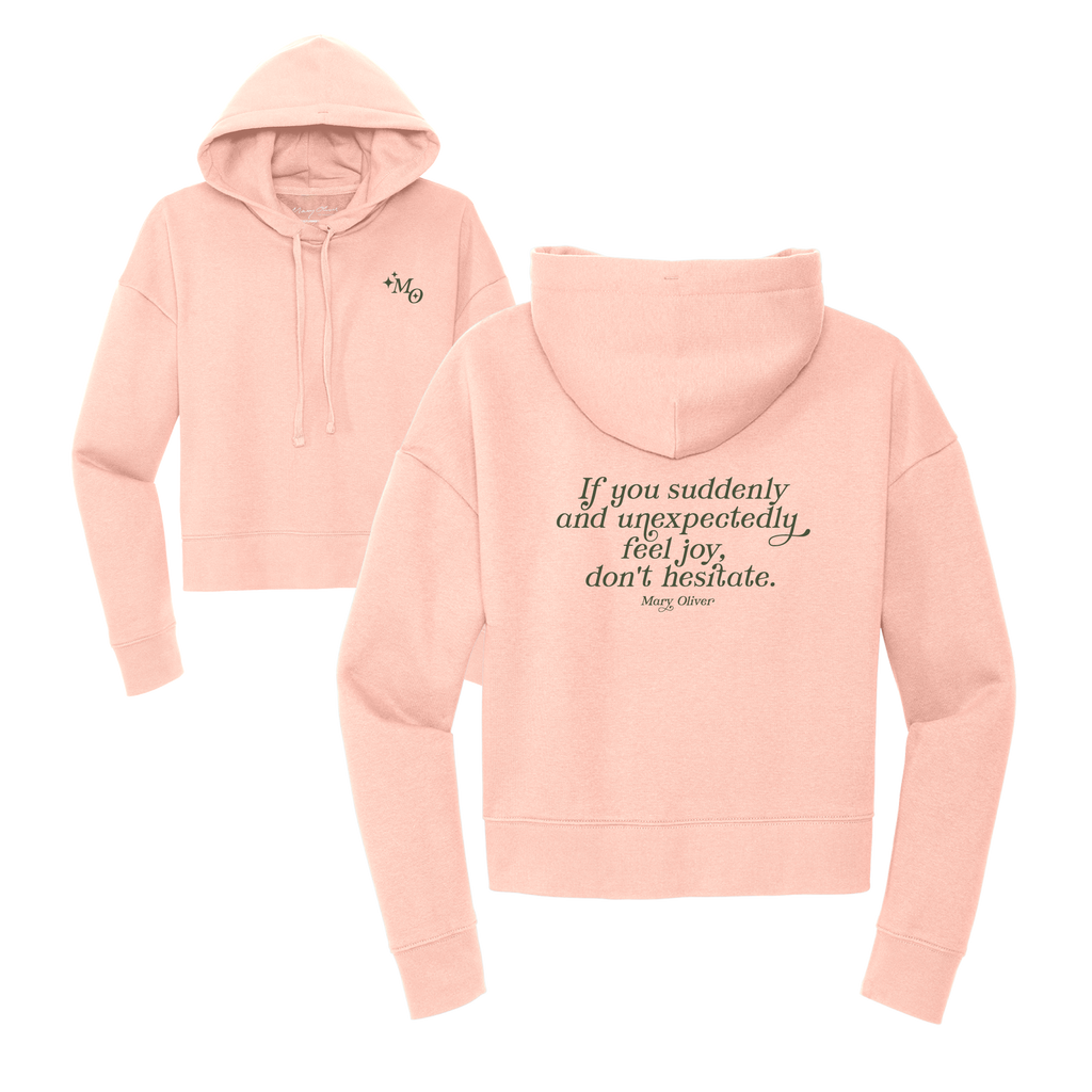 Mary Oliver Womens Suddenly and Unexpectedly Cropped Hoodie
