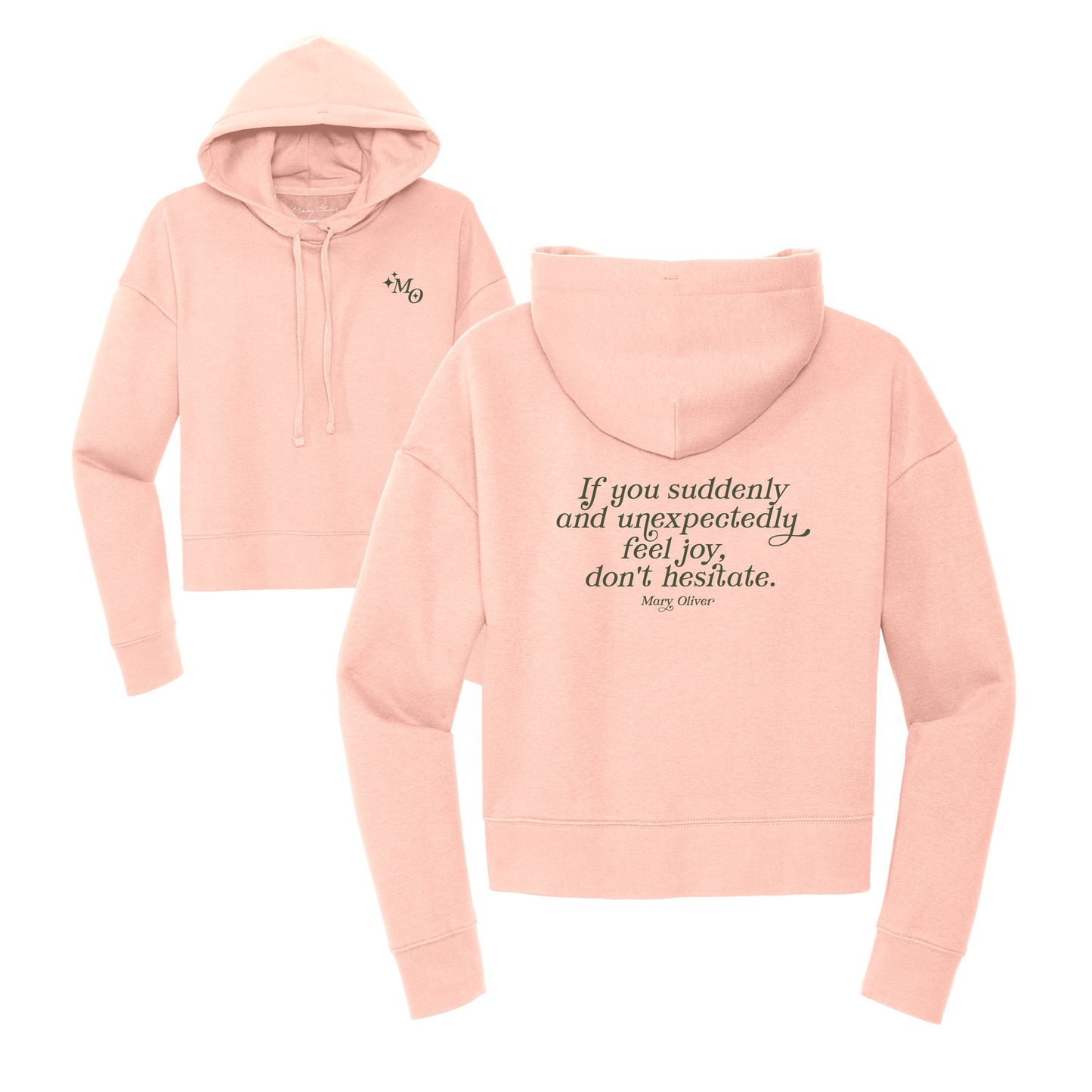 Mary Oliver Womens Suddenly and Unexpectedly Cropped Hoodie