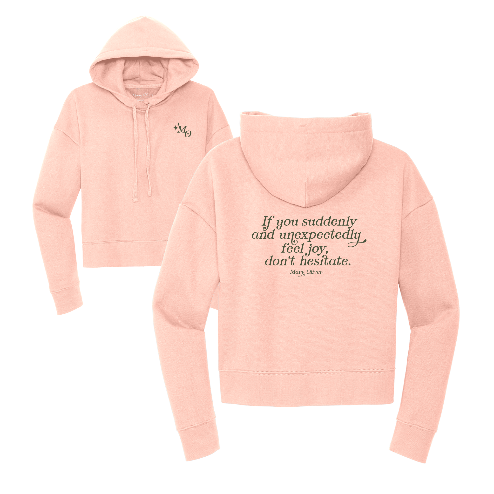 Mary Oliver Womens Suddenly and Unexpectedly Cropped Hoodie