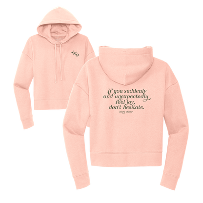Mary Oliver Womens Suddenly and Unexpectedly Cropped Hoodie