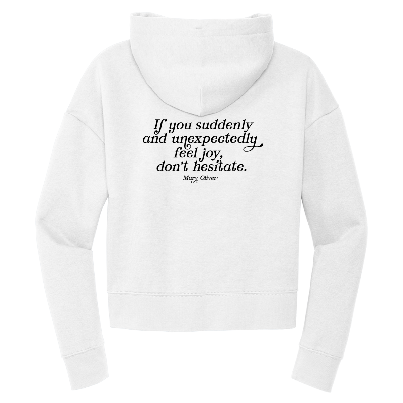 Mary Oliver Womens Suddenly and Unexpectedly Cropped Hoodie