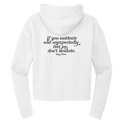 Mary Oliver Womens Suddenly and Unexpectedly Cropped Hoodie