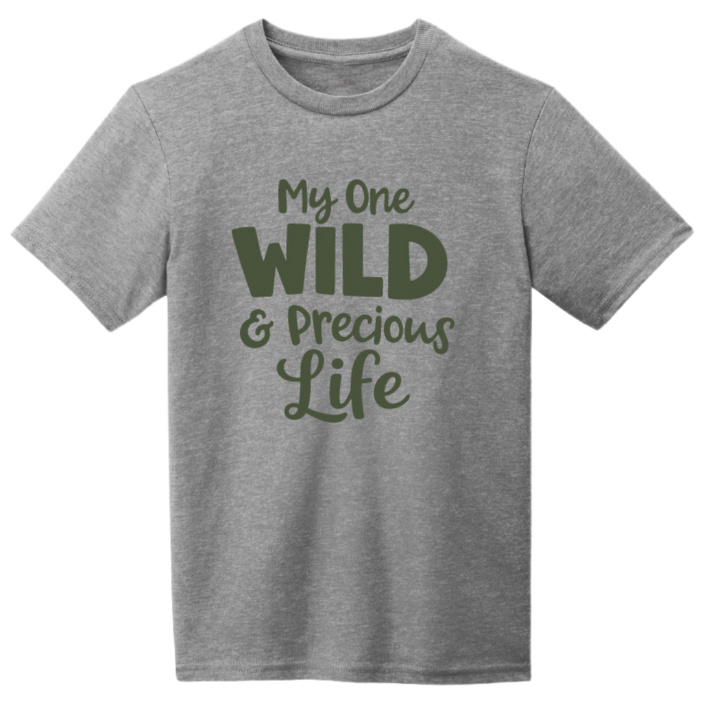 Mary Oliver Youth Precious Life T-Shirt Grey Frost