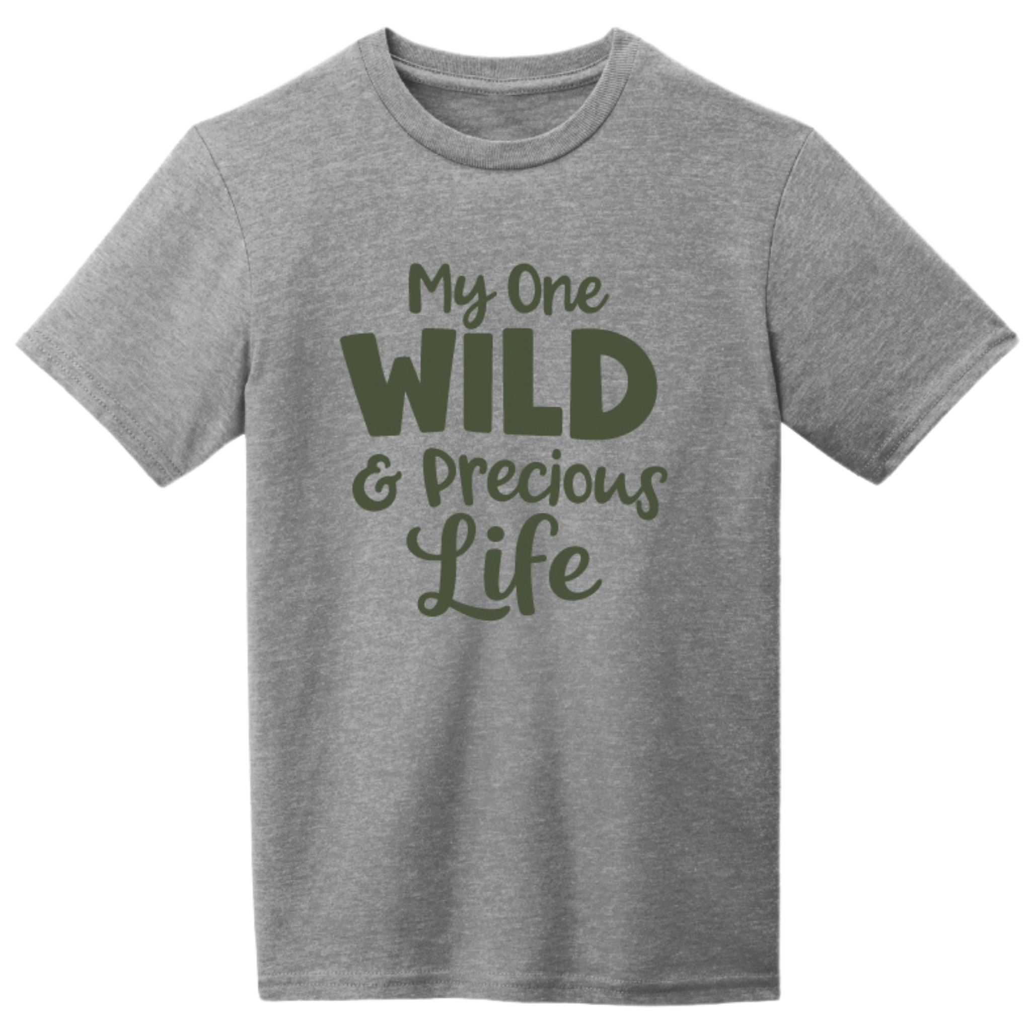 Mary Oliver Youth Precious Life T-Shirt Grey Frost