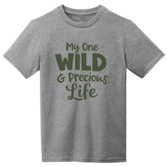 Mary Oliver Youth Precious Life T-Shirt Grey Frost