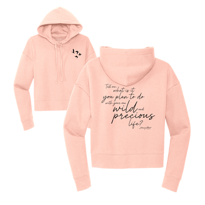 Mary Oliver Womens One Wild and Precious Life Cropped Hoodie
